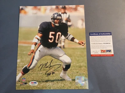 Foto 8 x 10 firmada por Mike Singletary "Hof 98" auto Chicago Bears - Certificado de autenticidad de ADN de PSA Foto 1 de 2