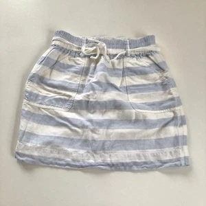 Ann Taylor Loft Skirt Womens XSmall Linen Blend Blue White Nautical String Waist - Picture 1 of 9