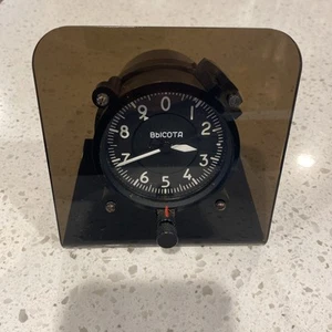 Vintage Russian Military USSR Soviet Plane Airplane ALTIMETER with Desk Stand - Picture 1 of 8