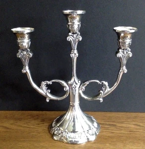 Silver Plate 3 Candle Candelabra Candle Stick Tarnished, & Vintage - Picture 1 of 6