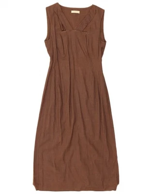 Vintage Damen ärmelloses Maxikleid UK 8 Small braun XV10 - Bild 1 von 3