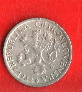 CESKOZLOVAKIA 1 KORUN 1922 - Picture 1 of 2