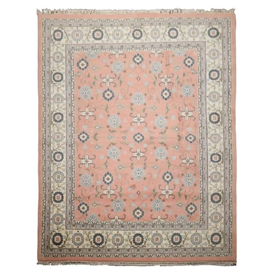 8'1''x10'4'' Hand Knotted Wool Rose Traditional Plush Pile low pile Velvety Rug - Image 1 of 4