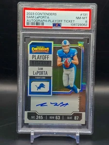 2023 Contenders Playoff Ticket Sam LaPorta Rookie Auto /149 #131 PSA 8 - Picture 1 of 2