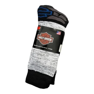 2 pares - Calcetines de equitación Harley Davidson de lana merino - Talla de zapato grande 9-13 - Imagen 1 de 5