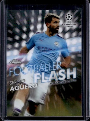 2019 Topps Chrome UEFA Sergio Aguero Footballer Flash #FF-SA Man City - Image 1 of 2