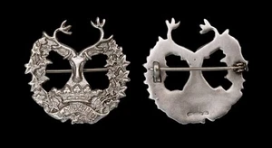 Broche Gordon Highlanders Sweetheart plateado con sello - Imagen 1 de 1