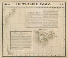 Am�r. M�r. Iles Malouines #41. Falkland Islands Patagonia. VANDERMAELEN 1827 map