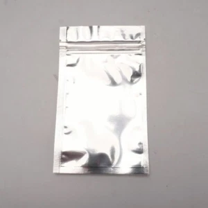 50PCS Aluminum Foil Pouch Packing Bag Zip Seal Mylar Self Seal Sliver 8.5X14cm - Picture 1 of 5