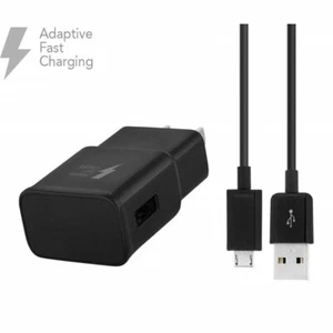 Black Wall Charger Adapter + Micro USB Data Cable For Samsung Sony LG Google LOT - Picture 1 of 5