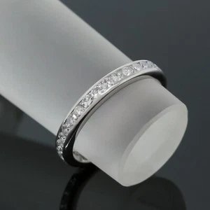 Vintage Tiffany&Co. 3mm Full Circle Diamond Eternity Wedding Ring Sz 5 Palladium - Picture 1 of 6