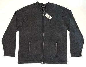 NWT Vintage 2000s Structure for Sears Y2K Gray Zipfront Cardigan Sweater Mens XL - Picture 1 of 6