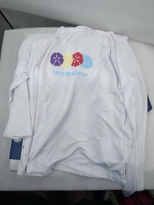 Life is Good Womens MEDIUM M Long Sleeve Sun Shirt UPF 50+ Sand Dollar - Picture 1 of 13