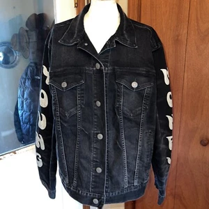 Young Money American Eagle Denim Jacket AE X Lil Wayne Men’s Size L Black GUC - Picture 1 of 16