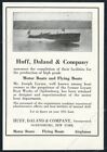 1921 Huff Daland Motorboot Runabout Foto Vintage Druck Anzeige