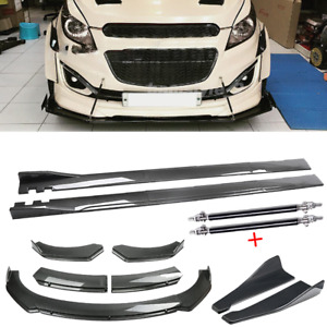 Carbon Fiber Front Bumper Lip Rear Splitter Spoiler Body For Chevrolet Spark