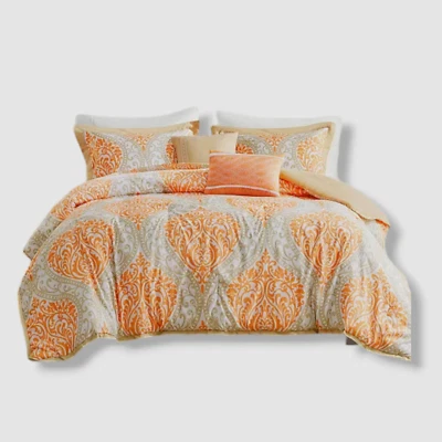 Intelligent Design Orange Full/Queen Senna 5-Piece Comforter - Image 1 of 4