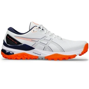 Asics Gel Kayano Ace 2 Golf Shoes - Spikeless - WHITE / SHOCKING ORANGE - SIZE 9 - Picture 1 of 7
