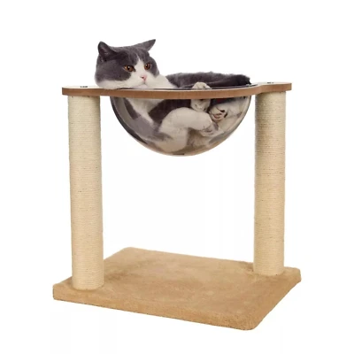 Cat Tree Scratch Poles and Cozy Section Fun & Comfort Small Space - Image 1 of 4