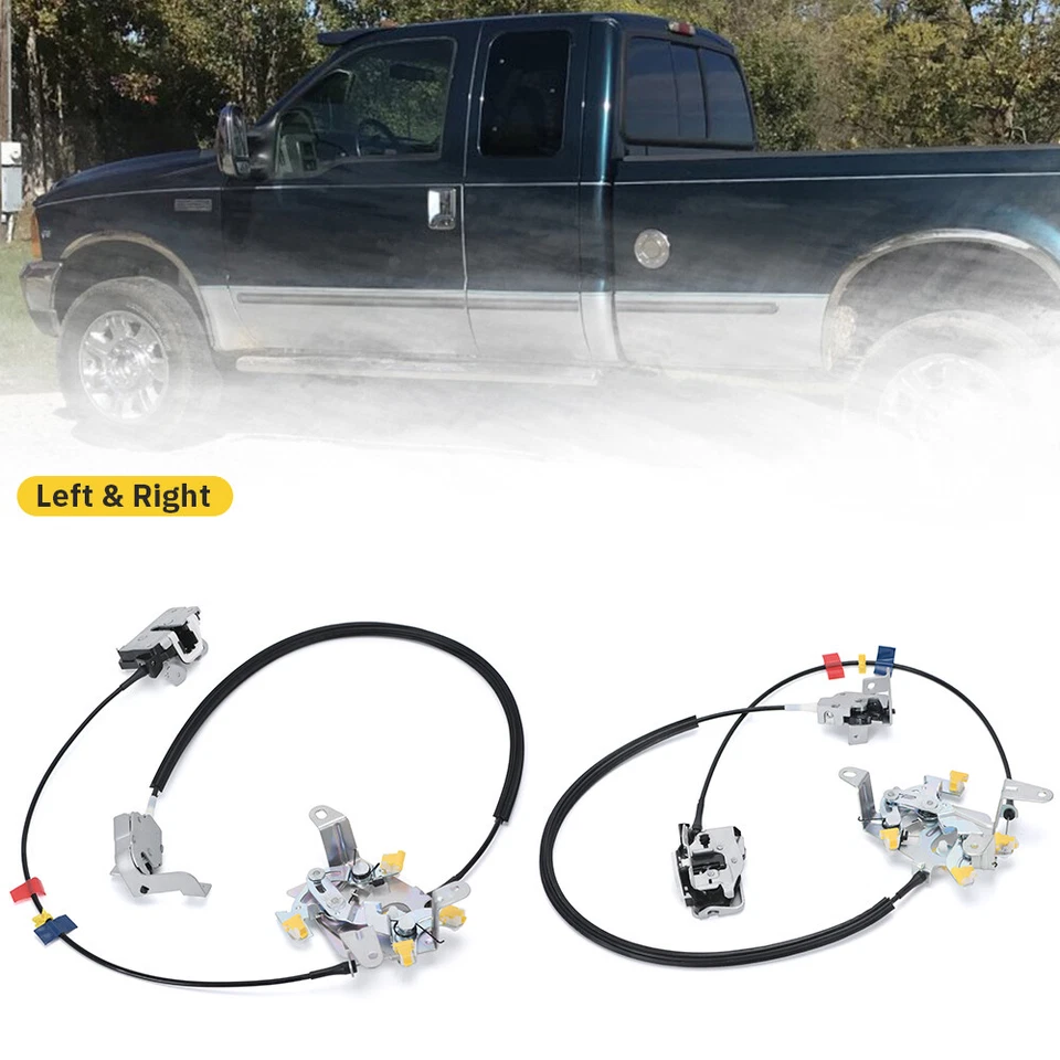 L&R Rear Door Latch Lock Cable Extended Cab For 99-07 Ford F250 F350 Super Duty - Image 1 of 4