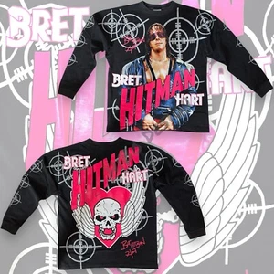 Bret Hart ( HITMAN ) / XL / Screen printed / Wrestling WWF WCW WWE - Picture 1 of 14