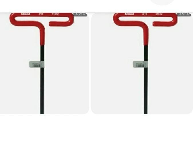 2 Pack EKLIND T Handle Hex Key 6" Arm 3/16" 51612 - Image 1 of 1