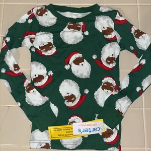 Carter's Just One You® Boys' Pajama Shirt- Sz 6 Santa Shirt Brown Skin Tone - Picture 1 of 4