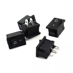 10Pcs Black Mini 2 Pins SPST ON/OFF Rocker Switch AC 125V 10A 250V 6A - Bild 1 von 1