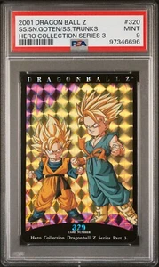 PSA 9 2001 DRAGON BALL Z HERO COLLECTION 320 SUPER SAIYAN TRUNKS & GOTEN - Picture 1 of 1