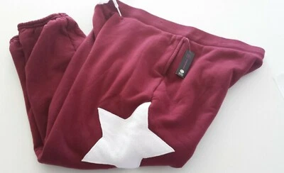 Womens Juniors 3XL (21) High Rise Jogger Sherpa Lined Sweatpants NWT Stars Red - Image 1 of 4