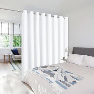 Closet Door Curtain, Room Dividers Panel Screens Partitions, Wide Width Grommet - Picture 1 of 10