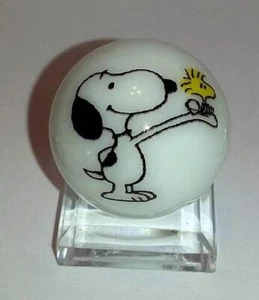 Charming Snoopy&Woodstock 1" Glass Marble With Stand - Picture 1 of 1
