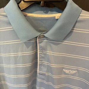 Exclusive Olympic Club San Francisco Golf Polo Blue White Stripe XL Cutter Buck - Picture 1 of 7