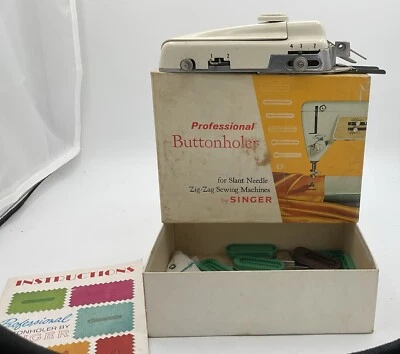 SINGER Professional Buttonholer Attachment 18 Cams 161829 Slant Needle Zig Zag - Image 1 of 4
