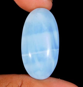 24 CT 100% NATURAL OWYHEE BLUE OPAL Oval CABOCHON GEMSTONE 31x16x8 MM  BJ=0302 - Picture 1 of 6