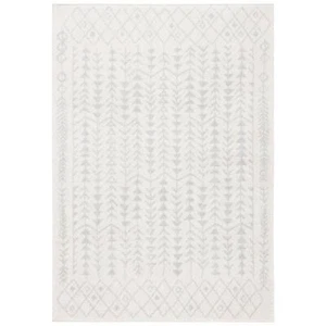 SAFAVIEH Area Rug 9' x 12' Border Tribal Diamonds Tulum Ivory Light Gray - Picture 1 of 6