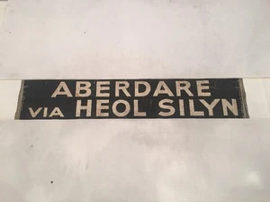 Welsh Wales Vintage Linen Bus Blind 50-60's 33"- Aberdare & Heol Silyn - Picture 1 of 4