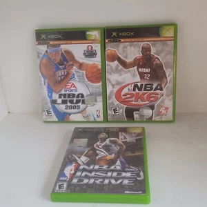 NBA Xbox Lot Of 3 NBA 2K6 NBA Inside Drive 2002 NBA Live 2005 - Picture 1 of 22