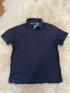 BANANA REPUBLIC TAILLIERTES PIMA POLO KURZARM SHIRT MARINE FRONTTASCHE GR. L - Bild 1 von 16