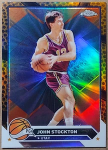 John Stockton 2024 Topps Chrome Basketball #149 Orange Basketball Refractor Jazz - Picture 1 of 10