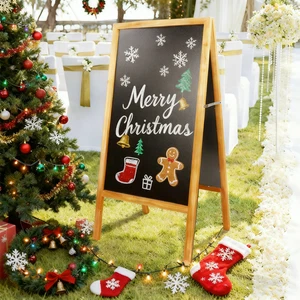 Rustic Chalkboard Blackboard Sign A Frame Easel Message Wedding Board Stand Up - Picture 1 of 20