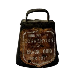 Vintage Cow Bell Souvenir 1911 Ring for the Convention Akron, Ohio 1911 Small - Picture 1 of 10