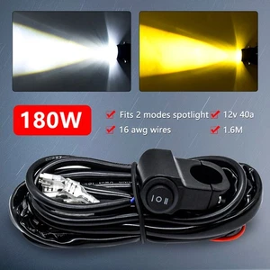 Wiring Harness Kit Switch Relay Motorcycle Spot LED Auxiliary Fog Light Driving - Picture 1 of 7