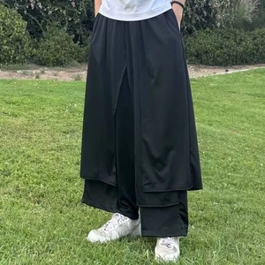 Japandi fashion oversized Wide-Leg Japanese stylish Elastic Waist skirt pants - Picture 1 of 5