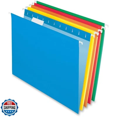 Pendaflex Hanging File Folders, Letter Size, Assorted Colors, 1/5-Cut Adjusta - Image 1 of 4