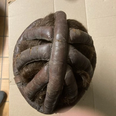 Ancien Rare CASQUE Coureur cycliste à boudins en cuir 1930/40 No Bidon Maillot - Photo 1/4