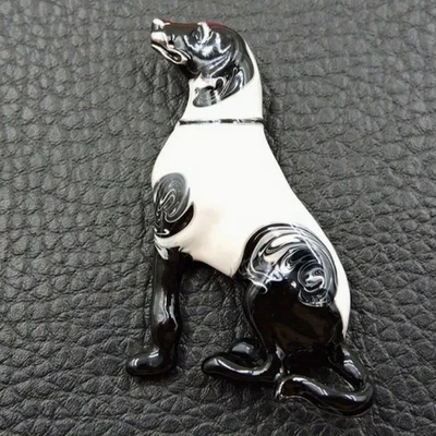Betsey Johnson Black & White Enamel Dog Brooch - Image 1 of 2