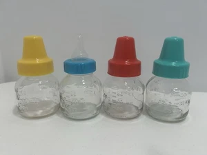 Vintage Glass Baby Bottles 3 Oz Preemie Size Dr. Brown Nipple Reborn Boy Doll - Picture 1 of 5