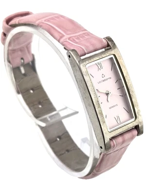 Liz Claiborne серебристого тона женщины тонкий часы 1 Jewel w розовый кожаный ремешок новый бат - Изображение 1 из 4