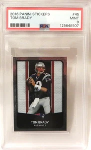 Tom Brady **PSA 9** MINT 2016 Panini Football Stickers #45 - Picture 1 of 2